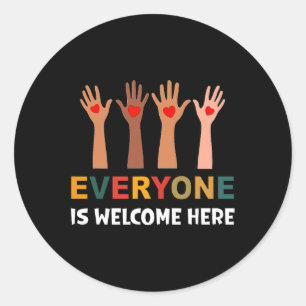 Everyone Is Welcome Here Idaho Teacher 55 Classic Round Sticker