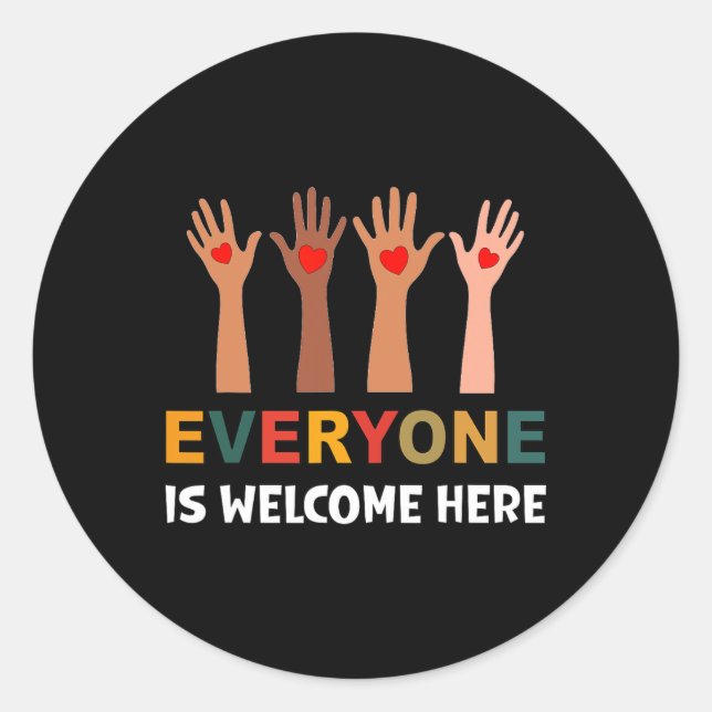 Everyone Is Welcome Here Idaho Teacher 55  Classic Round Sticker (Front)