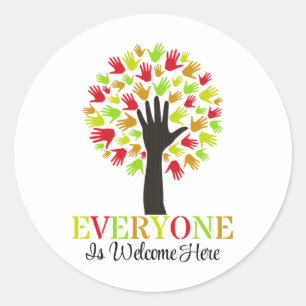 Everyone Is Welcome Here Idaho Teacher 66 Classic Round Sticker