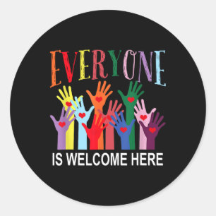Everyone Is Welcome Here Idaho Teacher 70 Classic Round Sticker