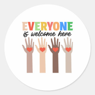 Everyone Is Welcome Here Idaho Teacher 74 Classic Round Sticker
