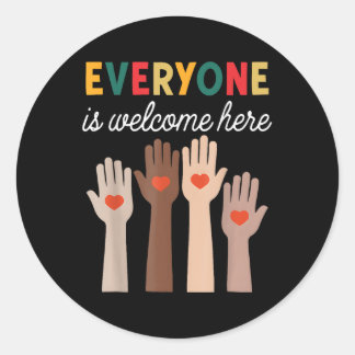 Everyone Is Welcome Here Idaho Teacher _7  Classic Round Sticker