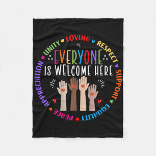 Everyone Is Welcome Here Idaho Teacher 7  Fleece Blanket
