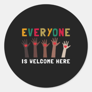 Everyone Is Welcome Here Idaho Teacher 86 Classic Round Sticker