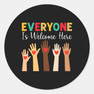 Everyone Is Welcome Here Idaho Teacher 8 Classic Round Sticker