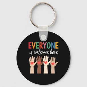 Everyone Is Welcome Here Idaho Teacher 9 Keychain