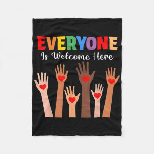 Everyone Is Welcome Here Idaho Teacher  Fleece Blanket