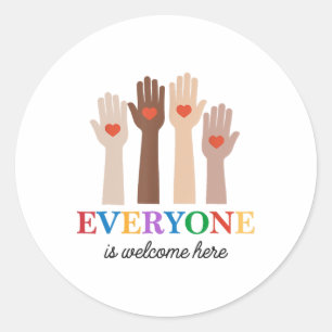 Everyone Is Welcome Here Idaho Teacher Funny Classic Round Sticker