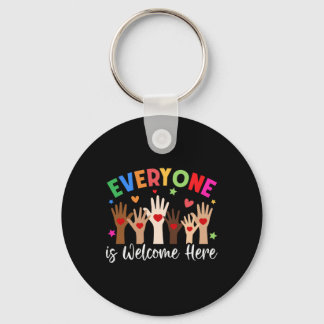 Everyone Is Welcome Here Idaho Teacher Keychain