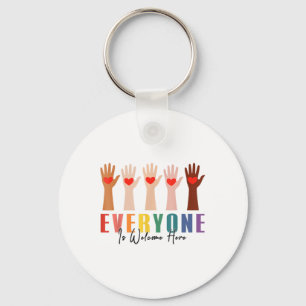 Everyone Is Welcome Here Idaho Teacher  Keychain