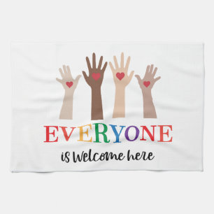 Everyone Is Welcome Here Idaho Teacher Kitchen Towel