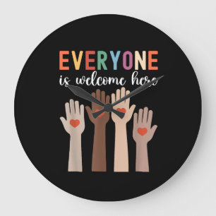 Everyone Is Welcome Here Idaho Teacher Large Clock