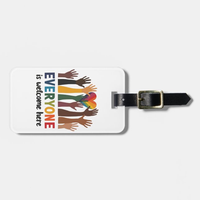 Everyone Is Welcome Here Idaho Teacher Luggage Tag (Front Horizontal)