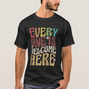 Everyone Is Welcome Here Idaho Teacher Retro Groov T-Shirt