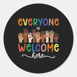 Everyone Is Welcome Here Idaho Teacher Student Wom Classic Round Sticker