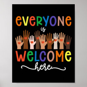 Everyone Is Welcome Here Idaho Teacher Student Wom Poster