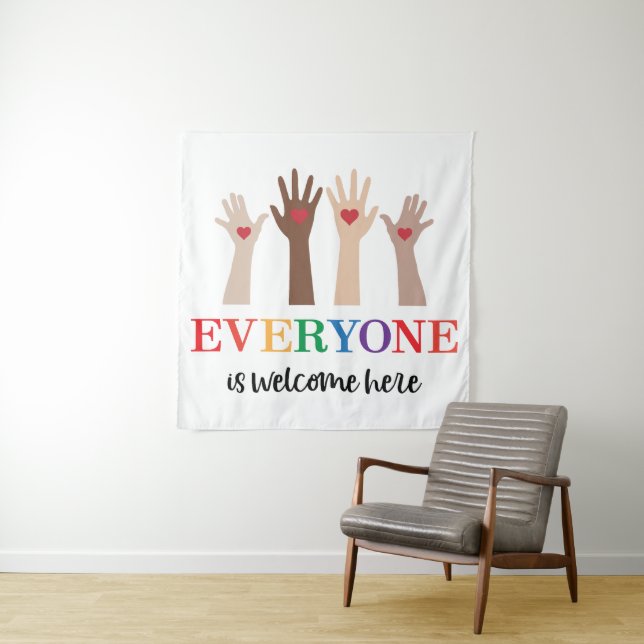 Everyone Is Welcome Here Idaho Teacher Tapestry (In Situ)