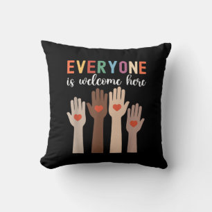 Everyone Is Welcome Here Idaho Teacher Throw Pillow