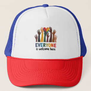 Everyone Is Welcome Here Idaho Teacher Trucker Hat