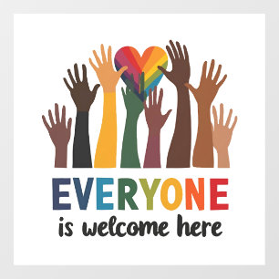 Everyone Is Welcome Here Idaho Teacher Window Cling