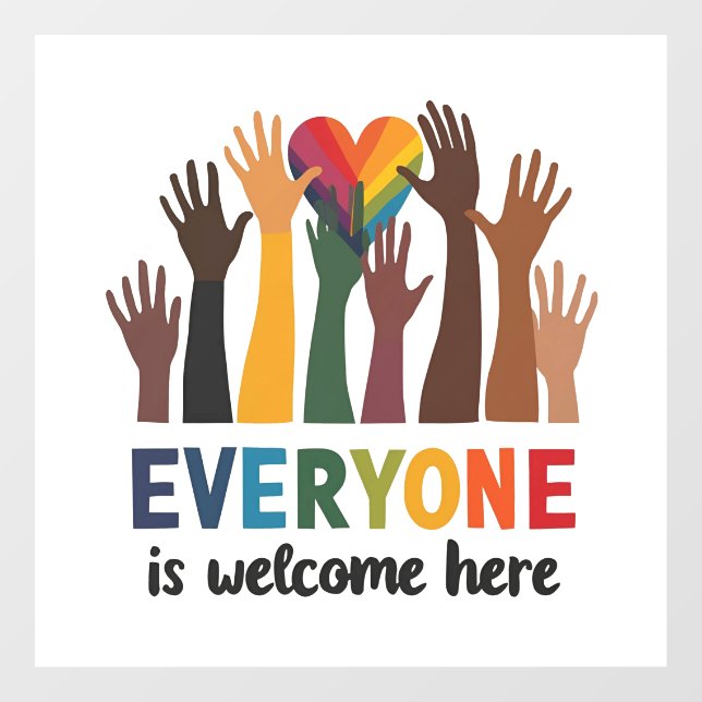 Everyone Is Welcome Here Idaho Teacher Window Cling (Sheet)