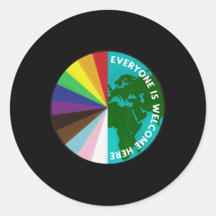 Everyone Is Welcome Here Lgbtq Ally Human Rights E Classic Round Sticker