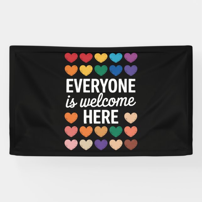 Everyone Is Welcome Here LGBTQ Banner (Horizontal)