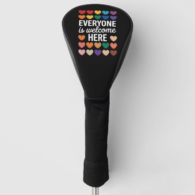 Everyone Is Welcome Here LGBTQ Golf Head Cover (Front)