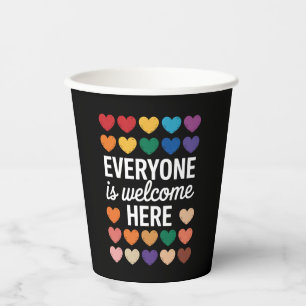 Everyone Is Welcome Here LGBTQ Paper Cups
