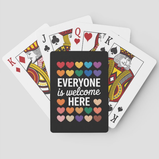 Everyone Is Welcome Here LGBTQ Playing Cards (Back)