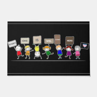 Everyone Is Welcome Here Mat, Cute Kids  Doormat