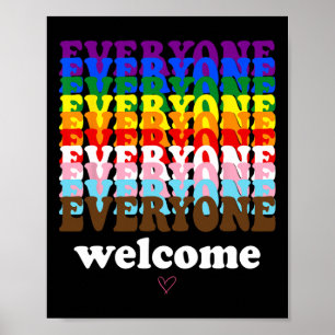 Everyone Is Welcome Here Pride Month Lgbtq Rainbow Poster