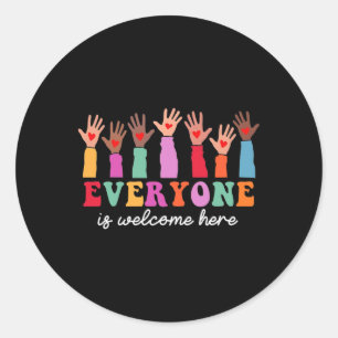 Everyone Is Welcome Here Shirt Idaho Teacher Retro Classic Round Sticker