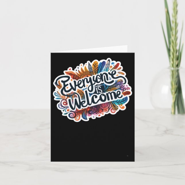 Everyone Is Welcome Sticker  Card (Front)