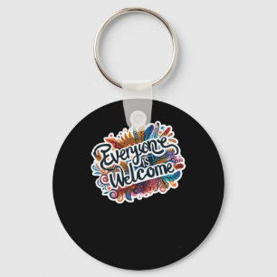 Everyone Is Welcome Sticker Keychain