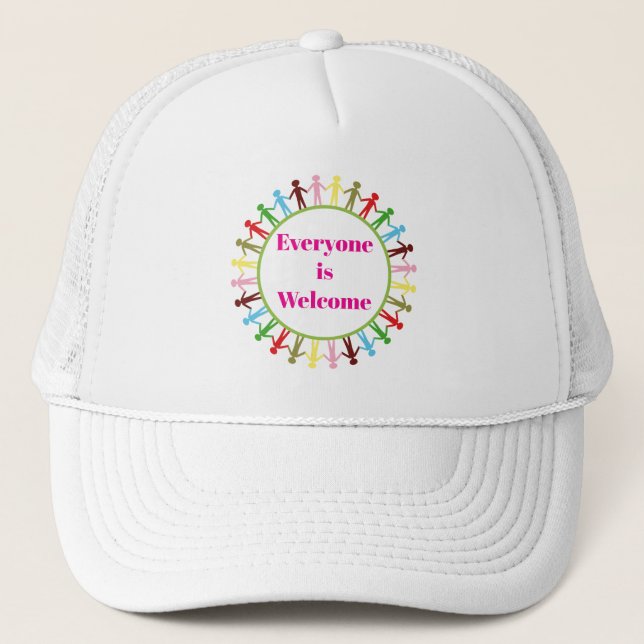 Everyone is Welcome Trucker Hat (Front)