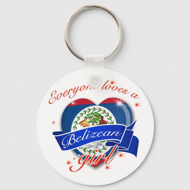 Everyone loves a Belizean girl Keychain (Front)