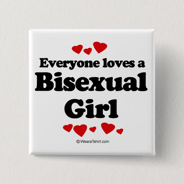 Everyone loves a bisexual boy 2 inch square button (Front)
