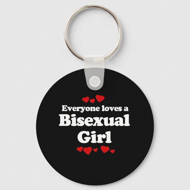 Everyone Loves a Bisexual Girl T-shirt Keychain (Front)