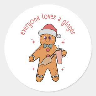 Everyone Loves A Ginger - Funny Christmas Classic Round Sticker