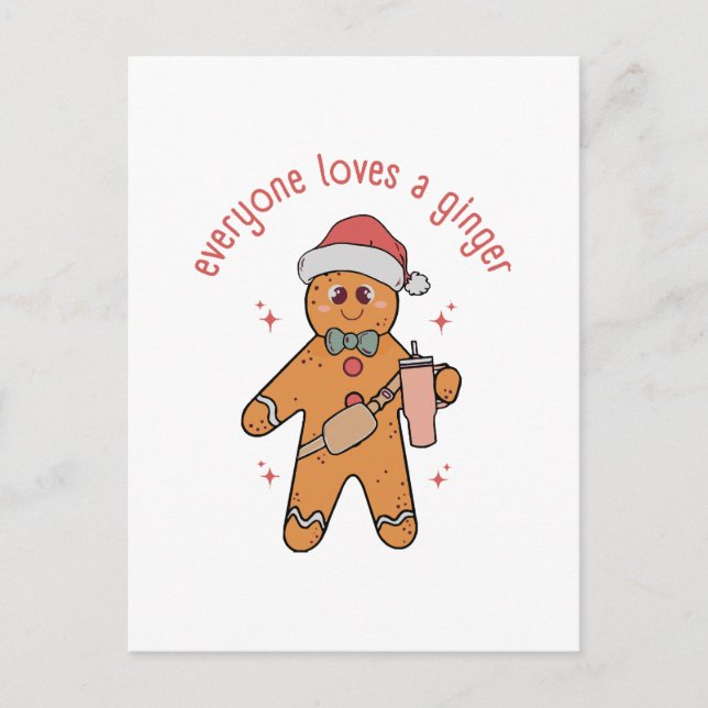 Everyone Loves A Ginger - Funny Christmas Postcard (Front)