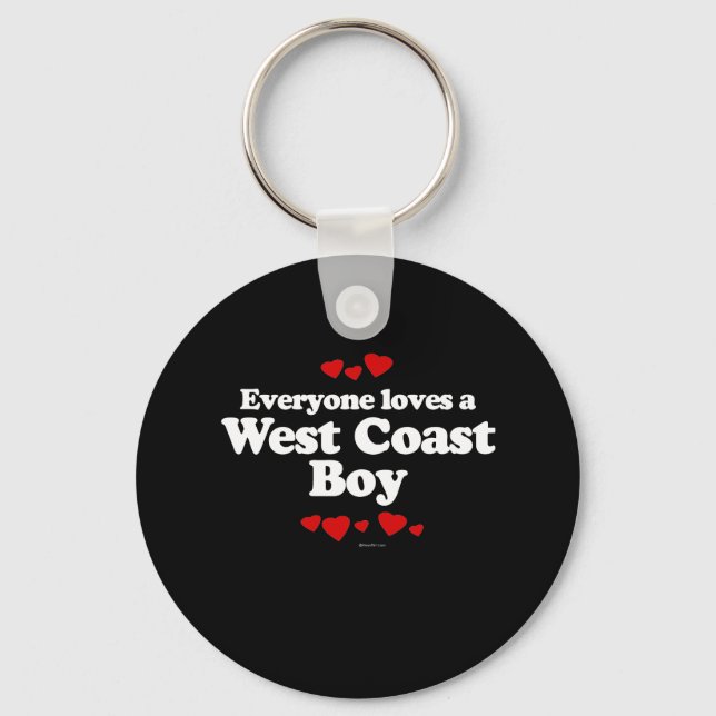 Everyone Loves a West Coast Boy T-shirt Keychain (Front)