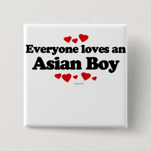 Everyone loves an Asian boy 2 Inch Square Button