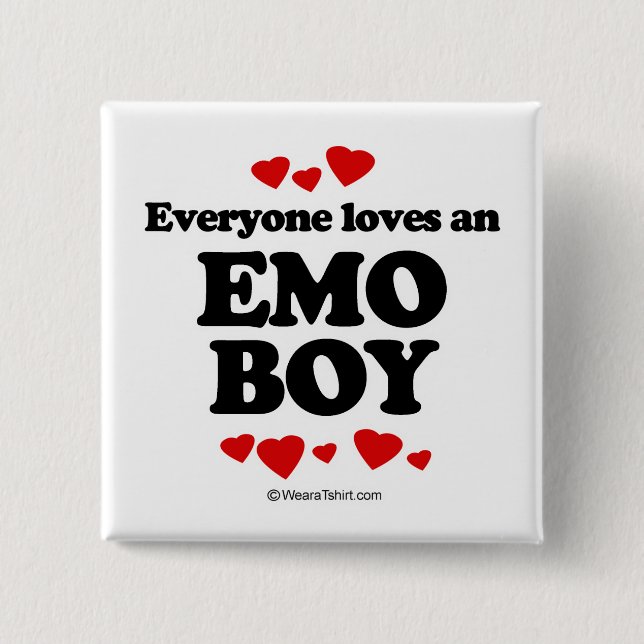 Everyone loves an Emo boy 2 Inch Square Button (Front)