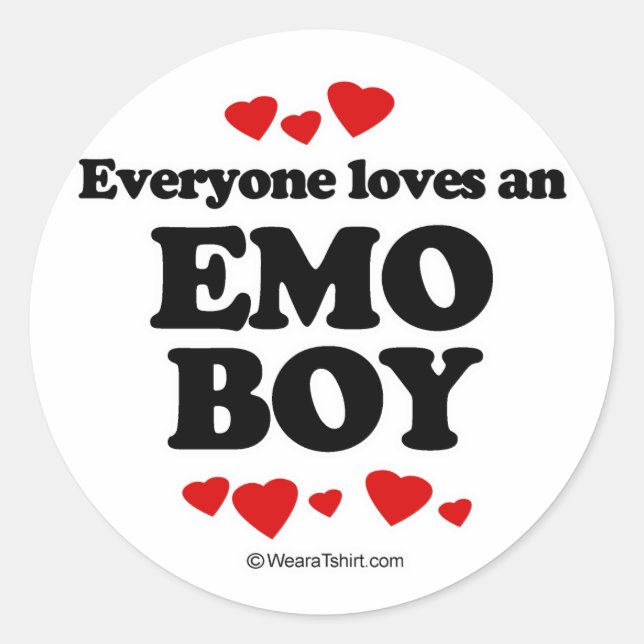 Everyone loves an Emo boy Classic Round Sticker (Front)