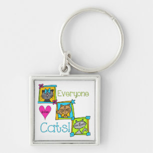 Everyone Loves Cats Keychain