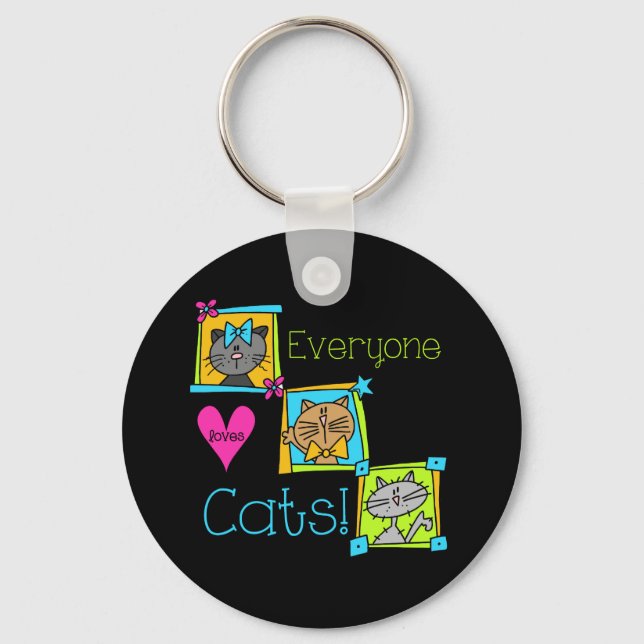 Everyone Loves Cats Keychain (Front)