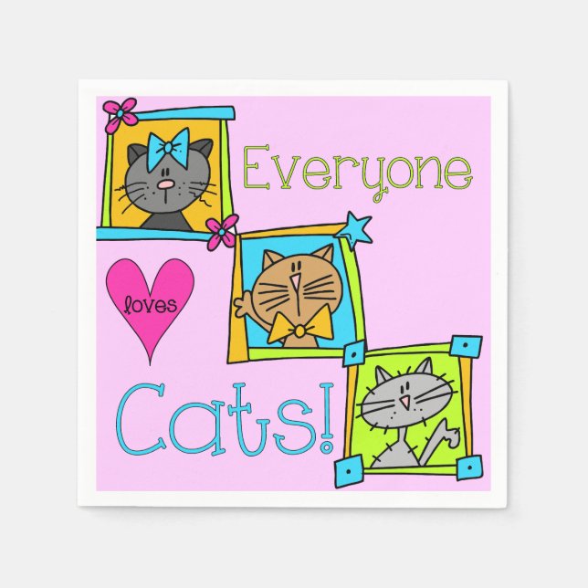 Everyone Loves Cats Napkin (Front)