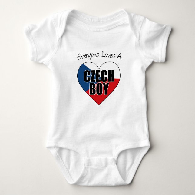 Everyone Loves Czech Boy Baby Bodysuit (Front)