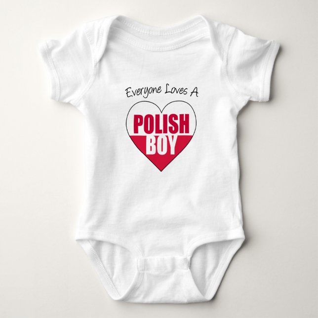 Everyone Loves Polish Boy Baby Bodysuit (Front)